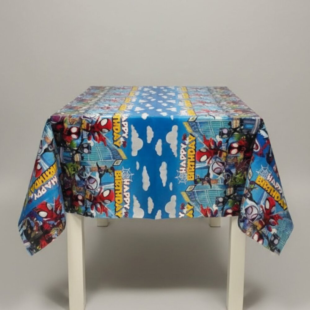Spider-Man & Friends Happy Birthday Plastic Tablecloth 54" x 108" Party Decor 4p
